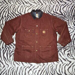 Carhartt C02 CLY chore blanket lined barn coat jacket size mens XL clay red VTG